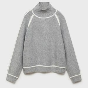 Mango Turtleneck Sweater with Contrasting Details